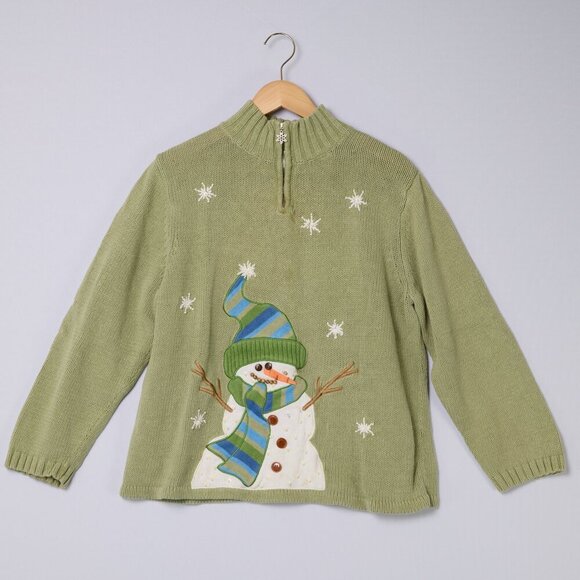 Christmas holiday sweater snowman women’s size XL Mandal Bay - Picture 1 of 7